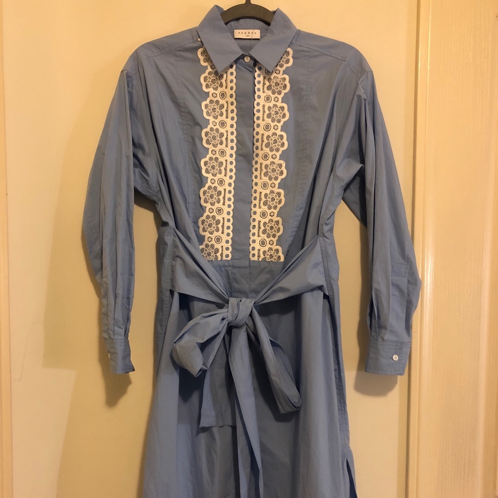 Sandro sky blue shirt dress